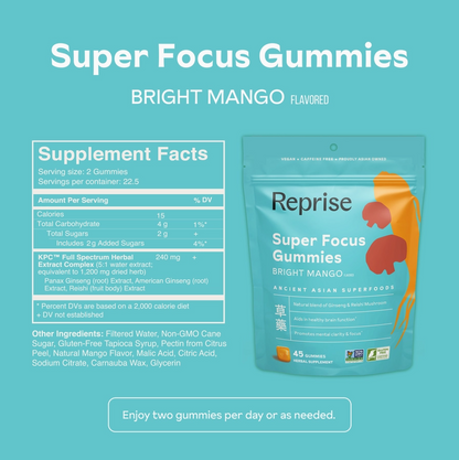 Reprise - Super Focus Bright Mango Gummies