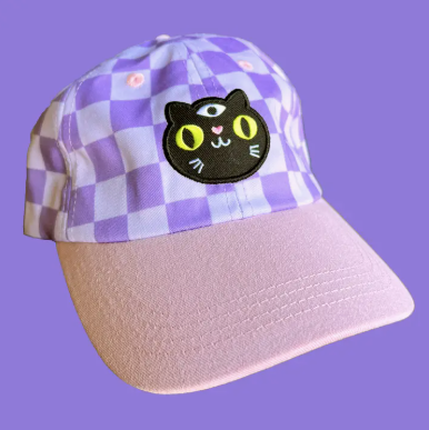 Wokeface - Black Cat Checkerboard Hat